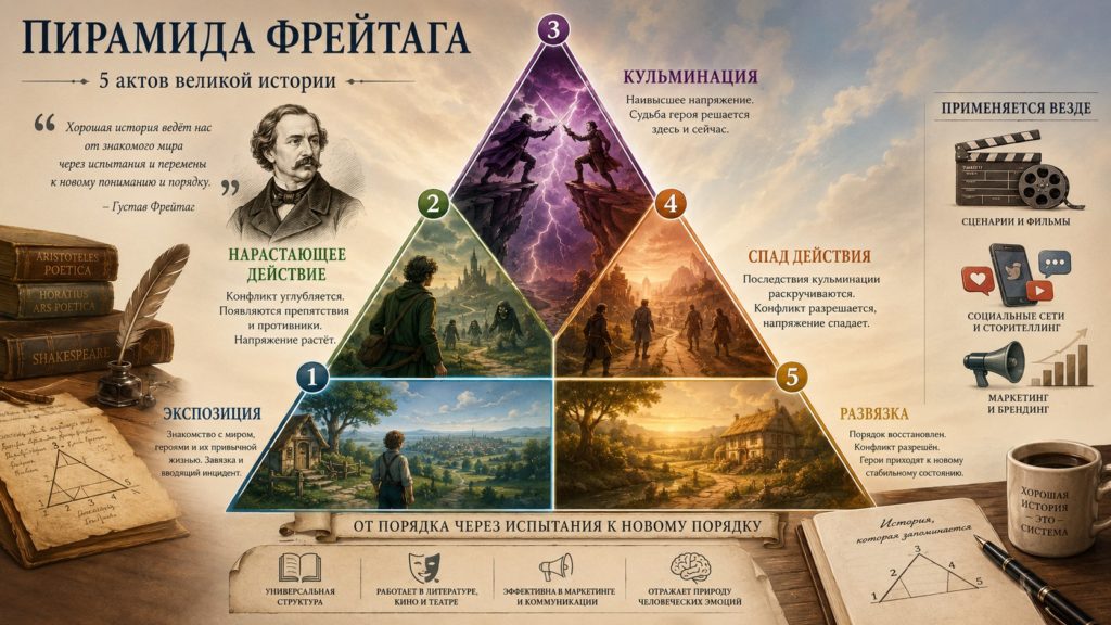 Пирамида Фрейтага: универсальный ключ к созданию захватывающего повествования