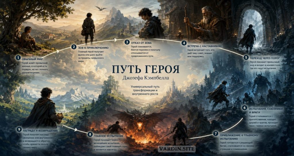 Путь героя Джозефа Кэмпбелла: структура, архетипы и культурное влияние